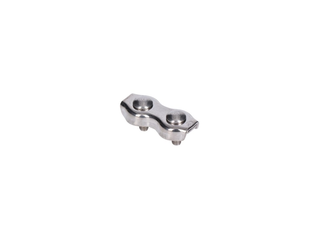 Oblouková svorka pro lano z nerezové oceli ø 4 mm, dvojitá