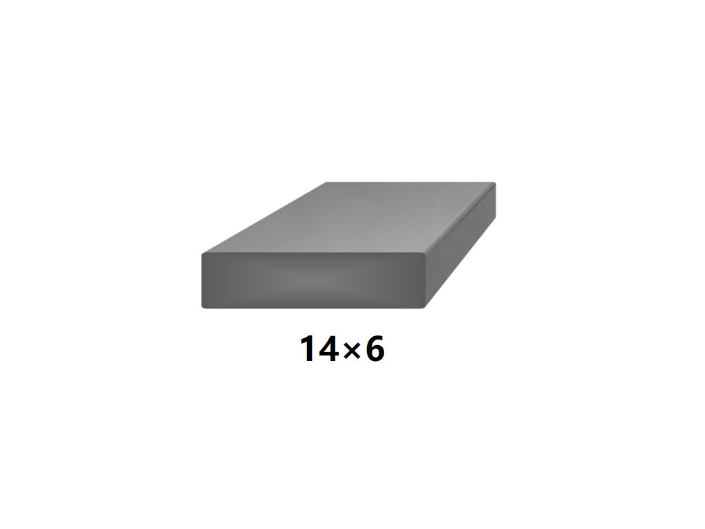 Plochá plná ocelová tyč 14x6 mm (páskovaná), bez povrchové úpravy