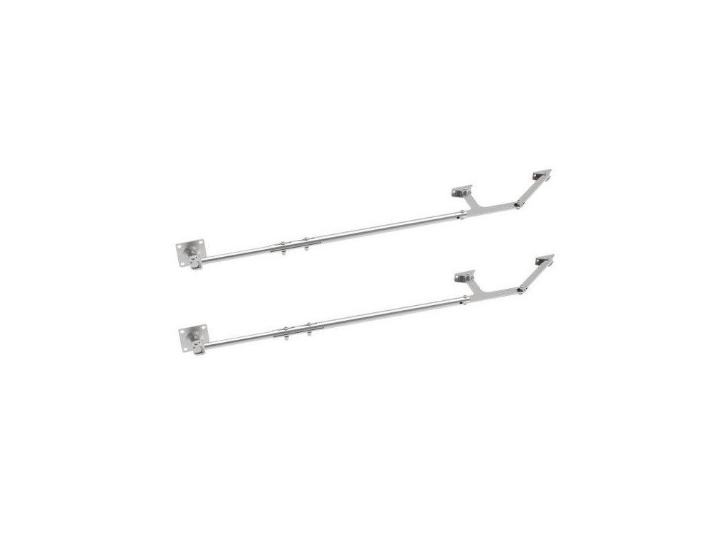 Sklopný mechanismus pro dvoukřídlá vrata do 6 m, jedno křídlo max. 3 m, INOX