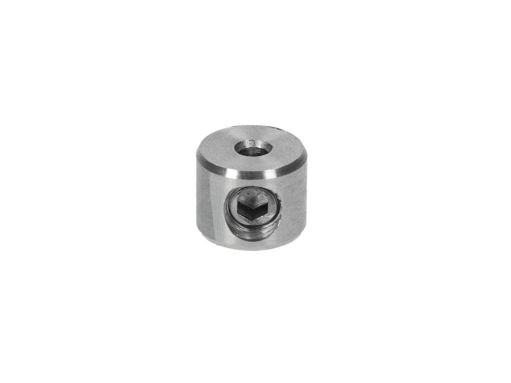 Rukojeť pro ocelové lano 2-4 mm, průměr 15 mm, výška 12 mm, broušená nerezová ocel K320, INOX AISI304