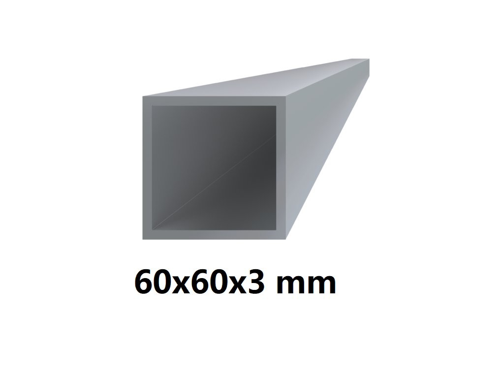 Čtvercový hliníkový jekl 60x60x3 mm