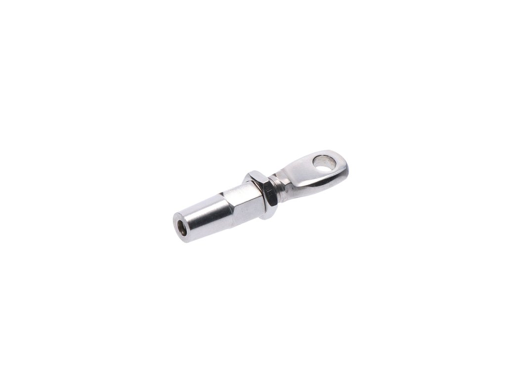 Rukojeť pro nerezové lano 4 mm, broušená nerezová ocel K320 /AISI304