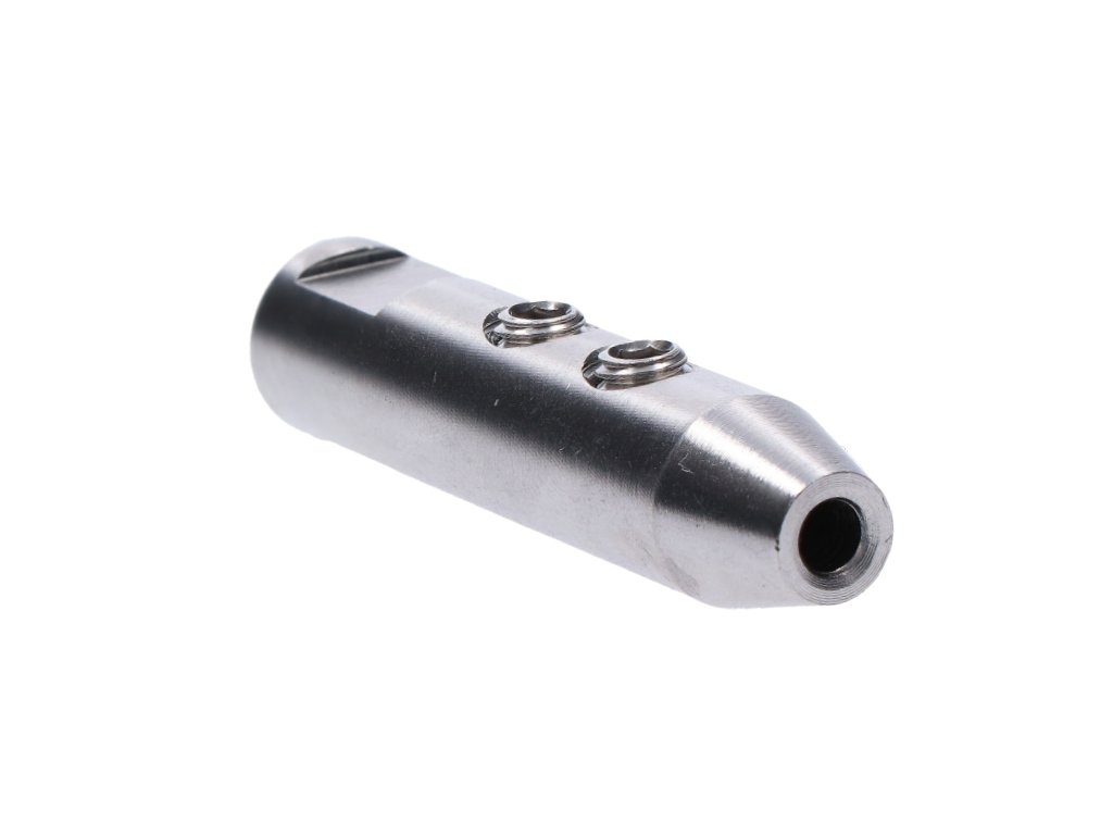Úchytka se závitem M6 pro nerezové lano o průměru 4 mm, broušená nerezová ocel K320/ AISI304