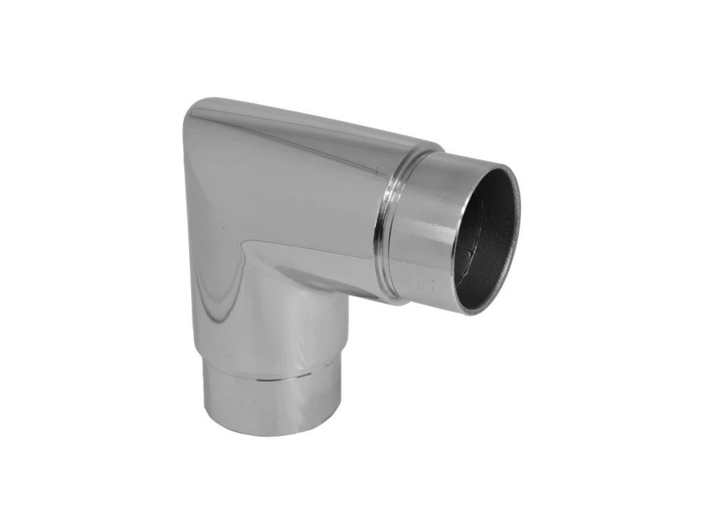 Nerezová ostrá spojka 90° pro pravoúhlé spojení dvou trubek ⌀42,4x2mm, AISI304, leštěná
