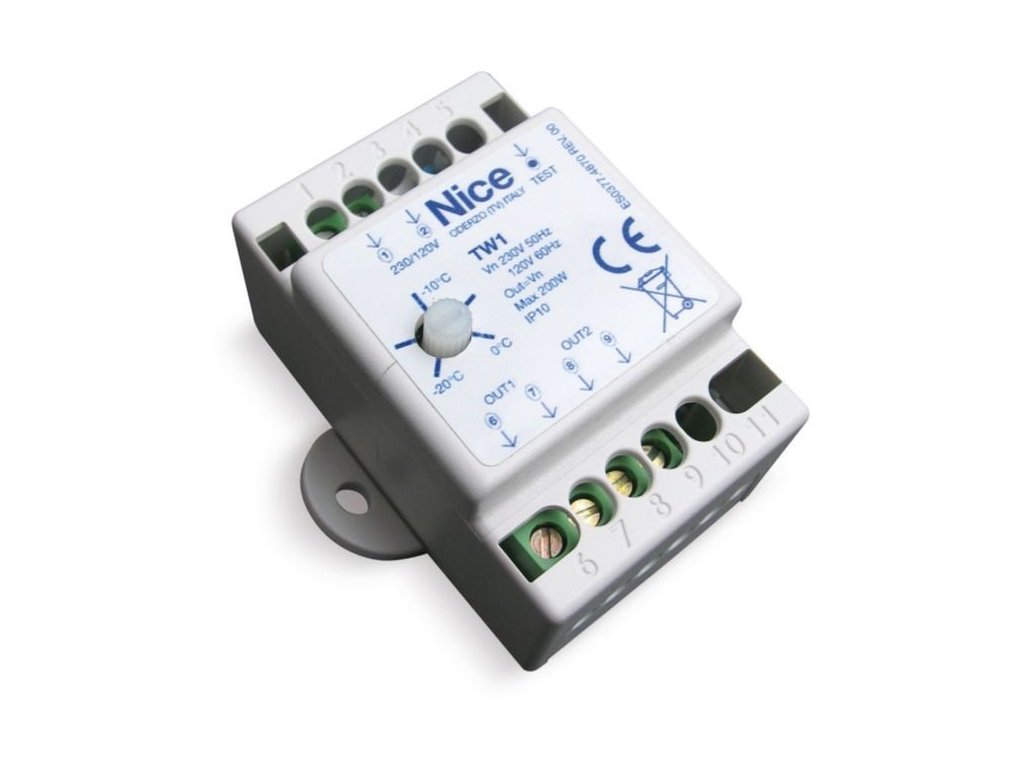 NICE TW1 nastavitelný termostat od -20˚ do 0˚C s napájením pro topné kabely