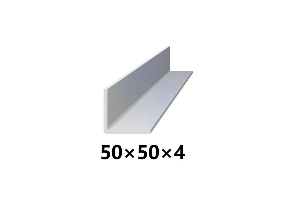 Ocelová tyč ve tvaru L 50x50x4 (profil L), bez povrchové úpravy