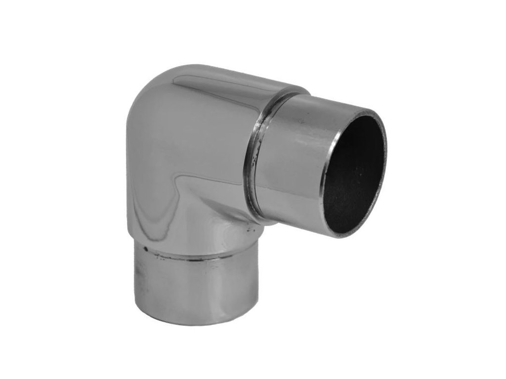 Nerezová 90° rohová spojka pro pravoúhlé spojení dvou trubek ⌀42,4x2mm, AISI304, leštěná