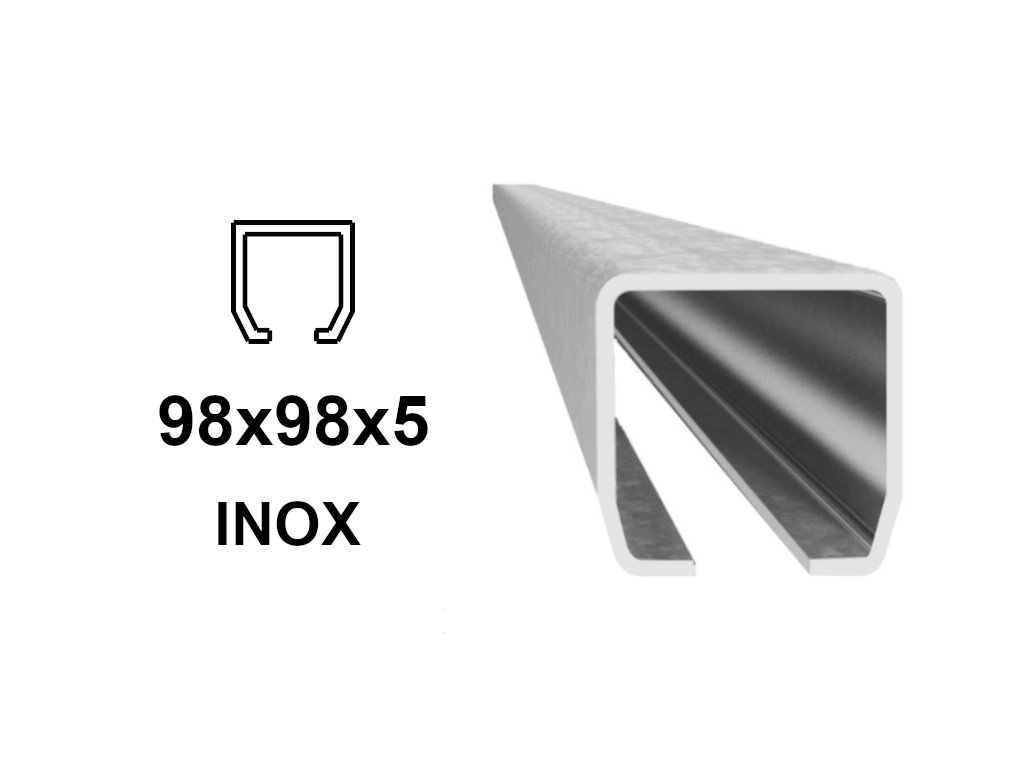 C-profil 98x98x5 mm, Inox - nerezová ocel