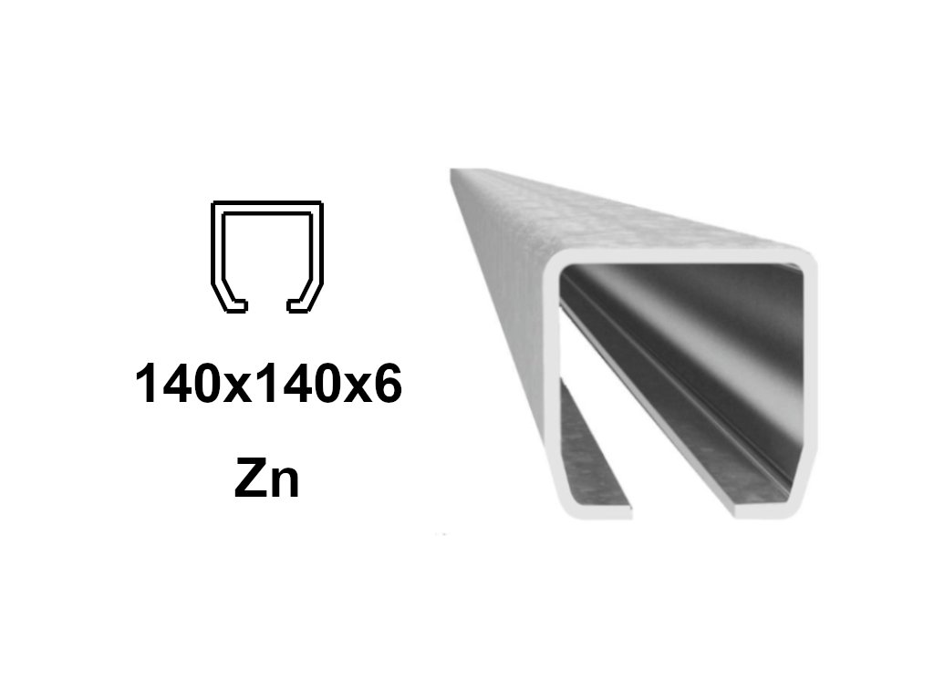 C-profil 140x140x6 mm, Zn - žárově pozinkovaný