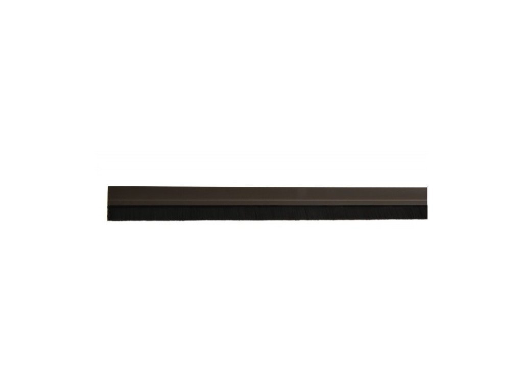 Těsnicí pásek z PVC s nylonovým kartáčem, samolepicí, délka vlasu 14 mm, pásek v hnědé barvě, boční, 1 m