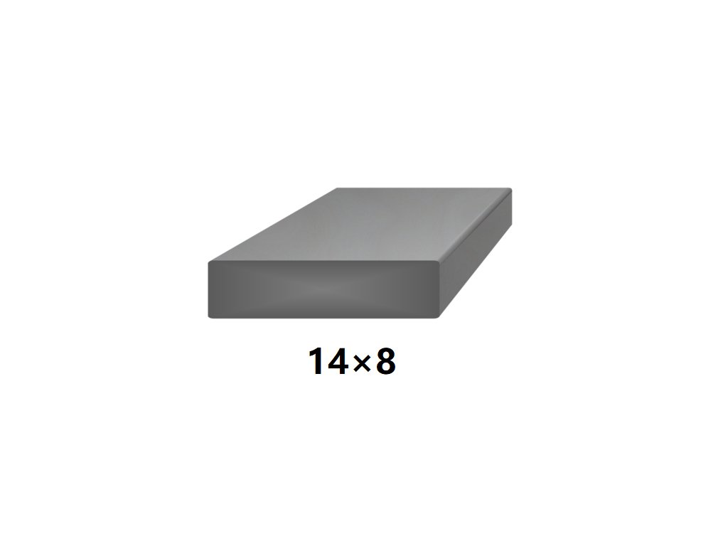 Plochá plná ocelová tyč 14x8 mm (páskovaná), bez povrchové úpravy