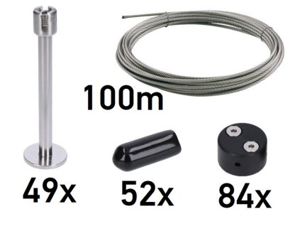 Sada pro vytvoření zelené stěny 3000x3000mm, 4mm drát, nerezová ocel s plastovými spojkami