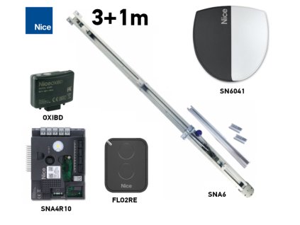 Sada pohonu pro garážová vrata do 13,5/17,7/14,7m2 NICE Spinbus SN6041 s kolejnicí 3+1m
