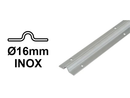 INOX Kolejnice Ø16 mm pro U-šroubovou lištu, ve tvaru U