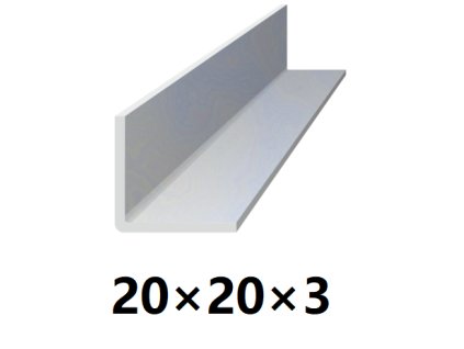 Ocelová tyč ve tvaru L 20x20x3 (profil L), bez povrchové úpravy