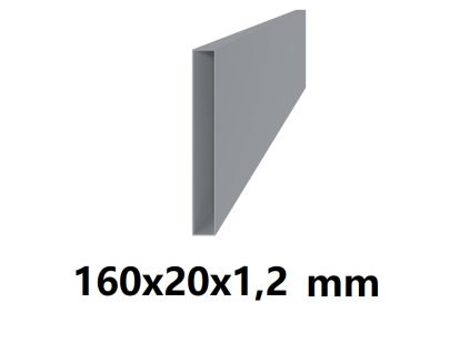 Pozinkovaný jeklový profil 160x20x1,2 mm 2 (JOKL-160x20x1.25-ZN-2)