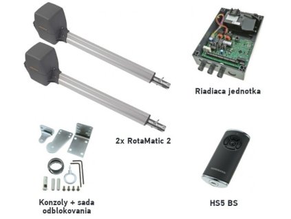 Sada pohonu Hörmann RotaMatic 2 pro dvoukřídlou bránu - jedno křídlo 2,5m/220kg