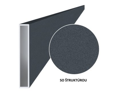 Obdélníkový hliníkový žok 100x20x1,5 mm, antracit RAL7016 s texturou
