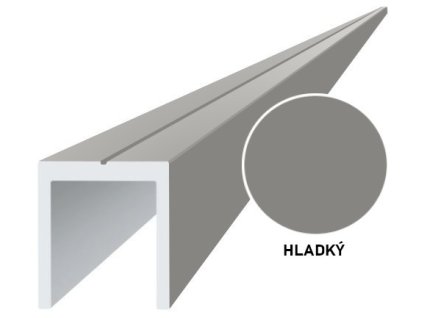 Hliníkový uchytávací profil pro lamely, tvar U, šířka 20,5 mm, šedá RAL9007
