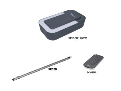 Sada pohonu pro garážová vrata do 16,9/19,5m2 NICE SPIDER1200W se zabudovanou Wi-Fi