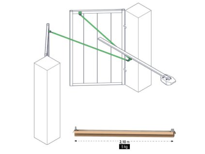 CAIS CHEVRON 2.5 - systém pro dvoukřídlá garážová vrata do 2,5m/220kg