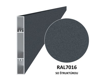Hliníková plotová lamela 120x16 mm, tvar obdélník, antracit (RAL7016) se strukturou
