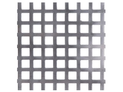 Čtvercový perforovaný plech s otvorem 10x10mm, rozteč 15mm, tloušťka 1,5mm, FE