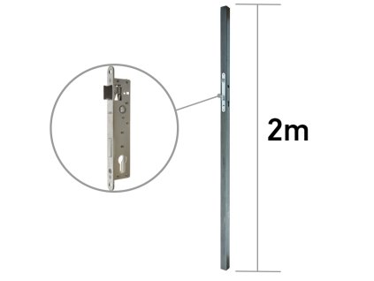 Profil 40x40x1,5 mm se zámkem, délka profilu 2 m