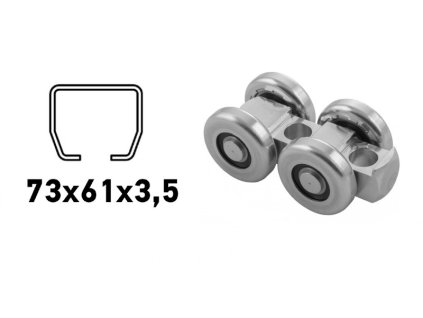 CAIS Vozík pro výklopná vrata se 4 kolečky pro profil 73x61x3,5mm SPEED C