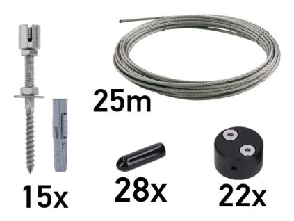 Sada pro vytvoření zelené stěny 2000x1000mm, 3mm drát, nerezová ocel s plastovými spojkami