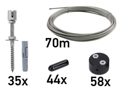 Sada pro vytvoření zelené stěny 3000x2000mm, 3mm drát, nerezová ocel s plastovými spojkami