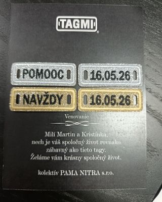 Keď sa žení syn kolegyne Dášky… 😄💍 museli vzniknúť svadobné TAGMI 😅 🖤 POMOOC 💛 NAVŽDY Martin & Kristínka — prajeme vám...