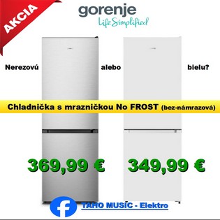 Gorenje No Frost chladničky akcia