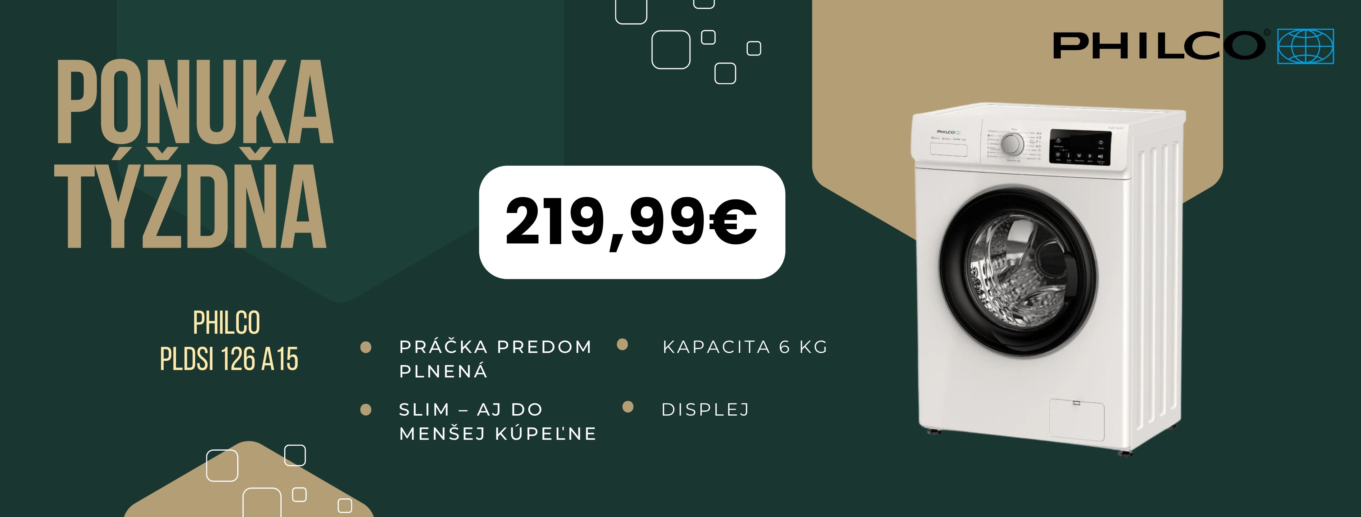 Philco práčka Slim