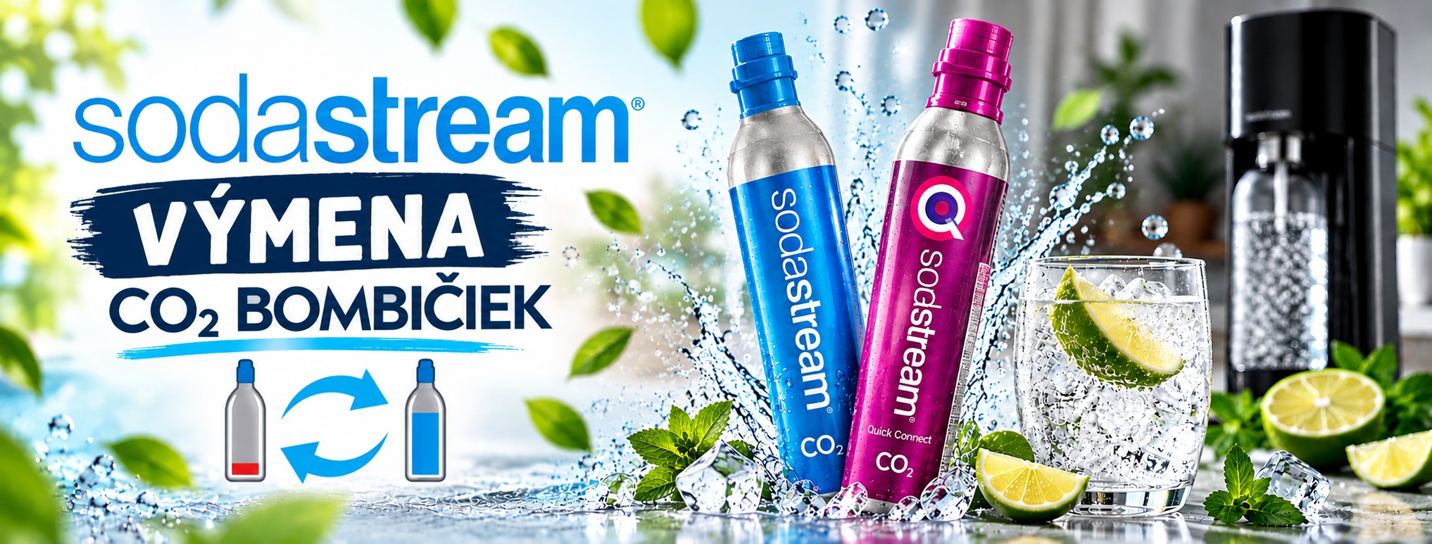 Sodastream výmena CO2 bombičiek
