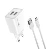 Sturdo sieťová nabíjačka 2,1A 2xUSB + Micro USB kábel, Biely 01