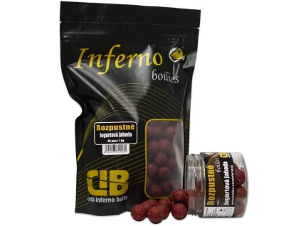 Carp Inferno Rozpustné Boilies Nutra Line Jogurtová Jahoda (Varianta 20 mm 1 kg)