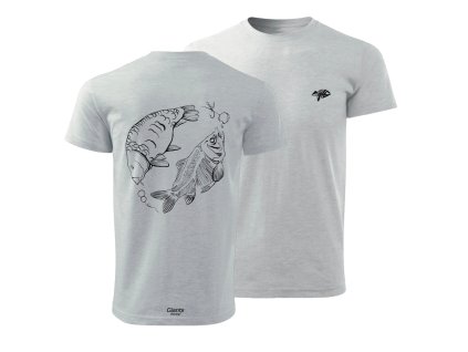Giants fishing Tričko pánské šedé Kapr s kostrou (Varianta vel. XL)