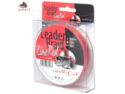 Hell-Cat Splétaná návazcová šňůra Leader Braid Line Red 20m (Varianta 0.90mm/75kg)