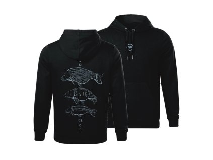 Giants Fishing Mikina pánská černá Tři kapři (Varianta vel. 2XL)