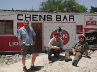  from left - James (germany), Keeh Miin Chen (friend from Taiwan), Charly Werner - in north Namibia