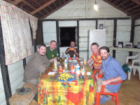  from left Jura, Ladislav Miko (former Minister of the Environment in Czech Rep.), Alex, Robert and Dan, here at dinner in Säul, French Guyana