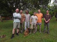  from left , Laco, Jura, Dan, chief ranger from Säul N.P., Robert and Aleš, last day in forest…