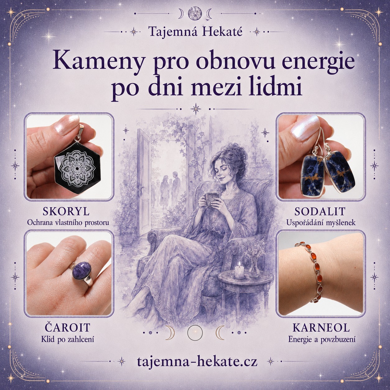 Kameny pro obnovu energie po dni mezi lidmi