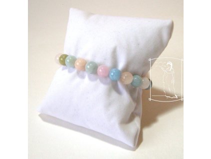 Náramek Jemná vznešenost z morganitu, akvamarínu a smaragdu