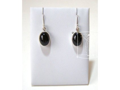 Stříbrné náušnice s černou hvězdou – Vnitřní stabilita, oválné kameny