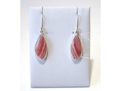Rodochrozit – stříbrné náušnice Jemná síla, přírodní rodochrozit ve stříbře Ag 925