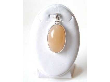 Stříbrný přívěsek s měsíčním kamenem v broskvovém odstínu – Lunární harmonie