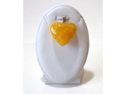 Přívěsek z křemene s limonitem ve zlatavých odstínech Sluneční srdce.