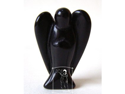 Obsidián černý - Anděl (5,1 cm)